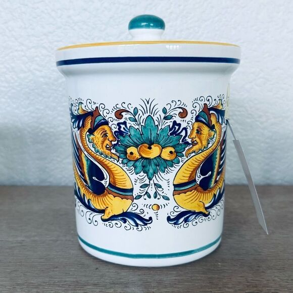 Ceramica Nova Deruta Raffaellesco Lidded Kitchen Storage Canister Jar